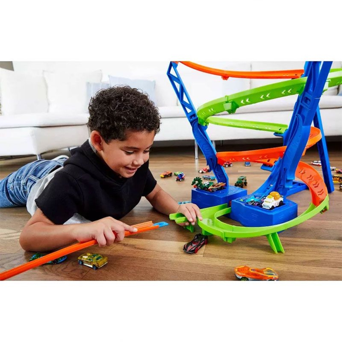 Детска писта Mattel Hot Wheels Spiral Speed Crash, с една кола