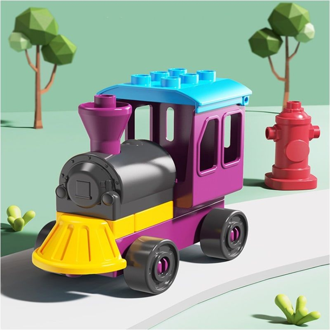 Конструктор Feelo Slide Series Small Train Slide, 76 ч.