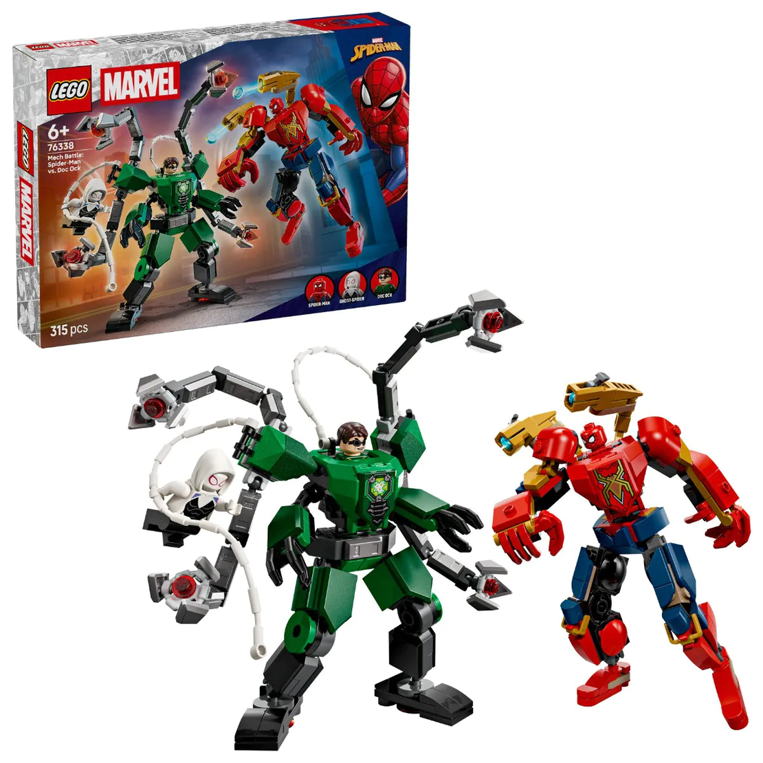LEGO® Marvel Битка с роботи Спайдърмен срещу Док Ок 76338