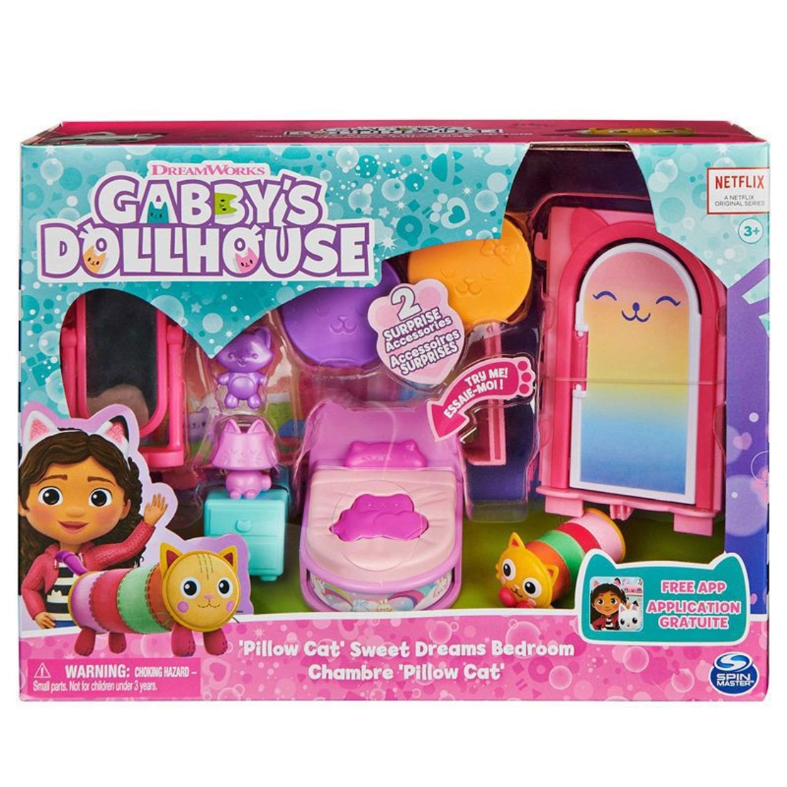 Игрален комплект с фигуркa Spin Master Gabby's Dollhouse 'Pillow Cat' Sweet Dreams Bedroom