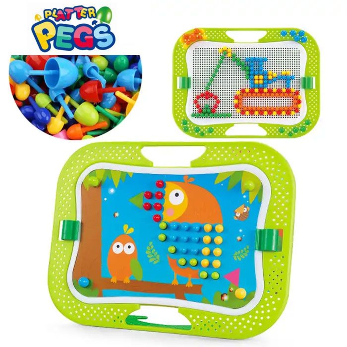 Детска мозайка с дъска Raya Toys с 4 шаблона, 268 части
