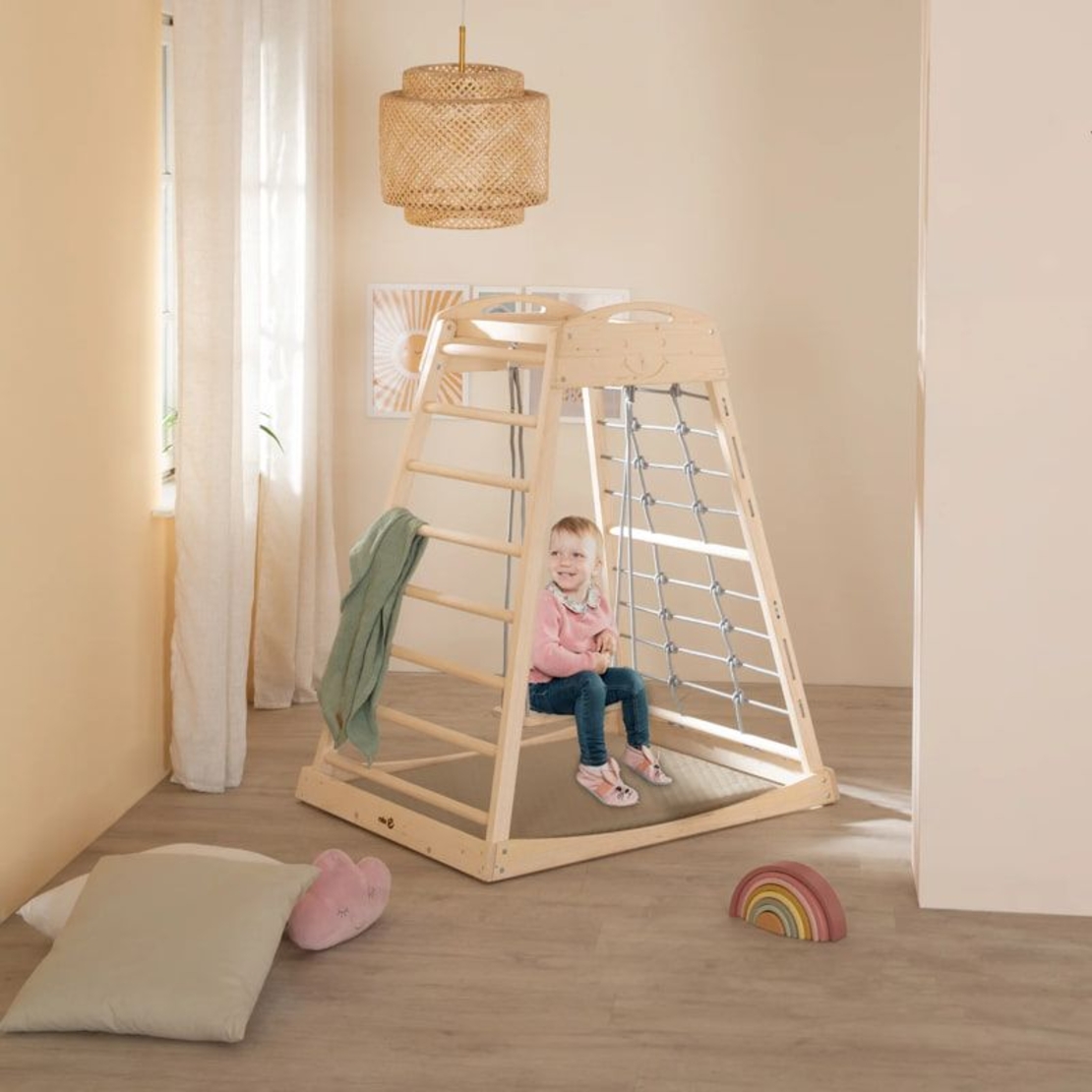 Детска дървена катерушка Монтесори Roba Play Tower