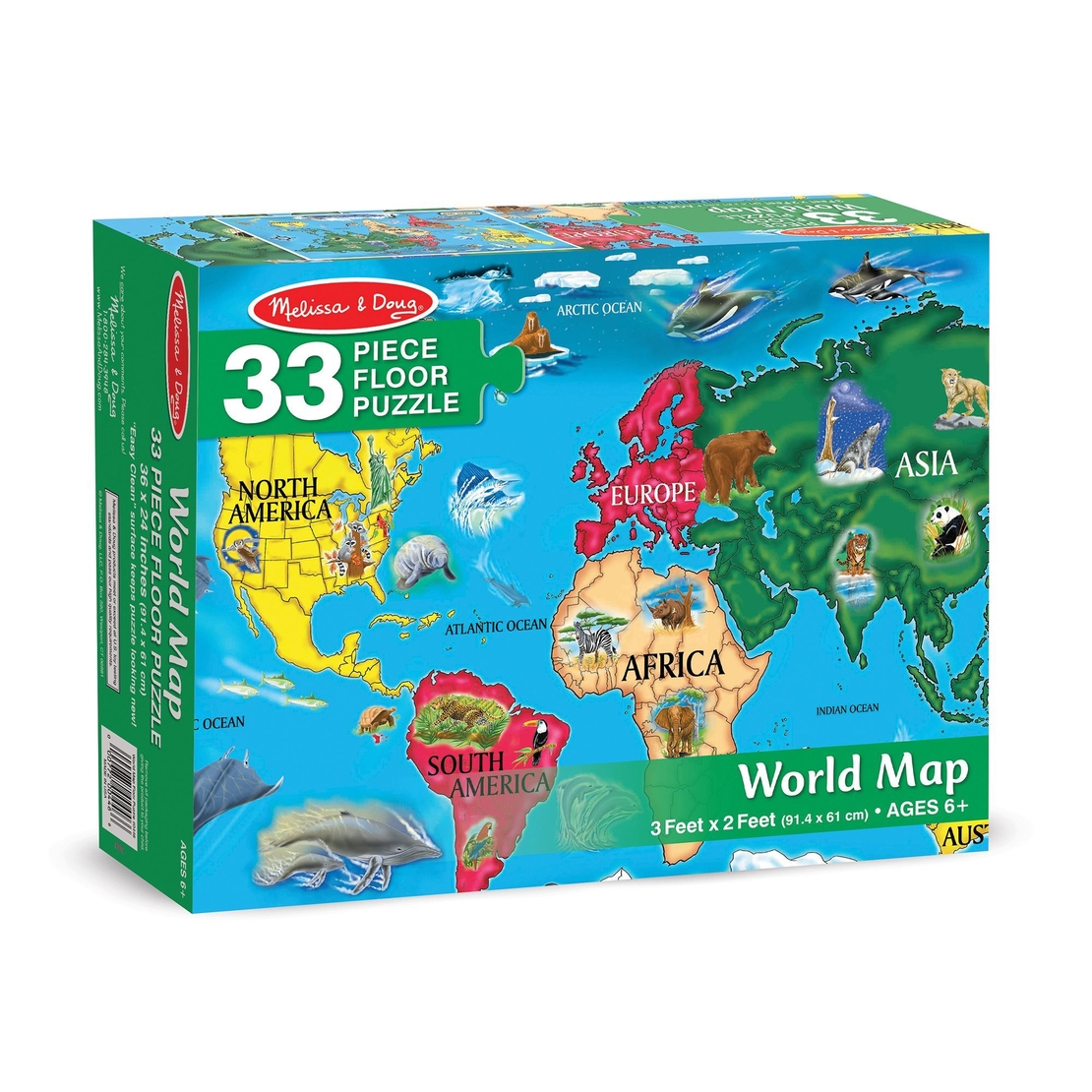 Пъзел Melissa & Doug карта на света 33ч. 10446