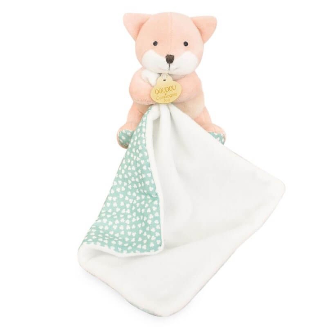 Плюшена играчка за гушкане Doudou Les Rikikis с кърпичка 11 см