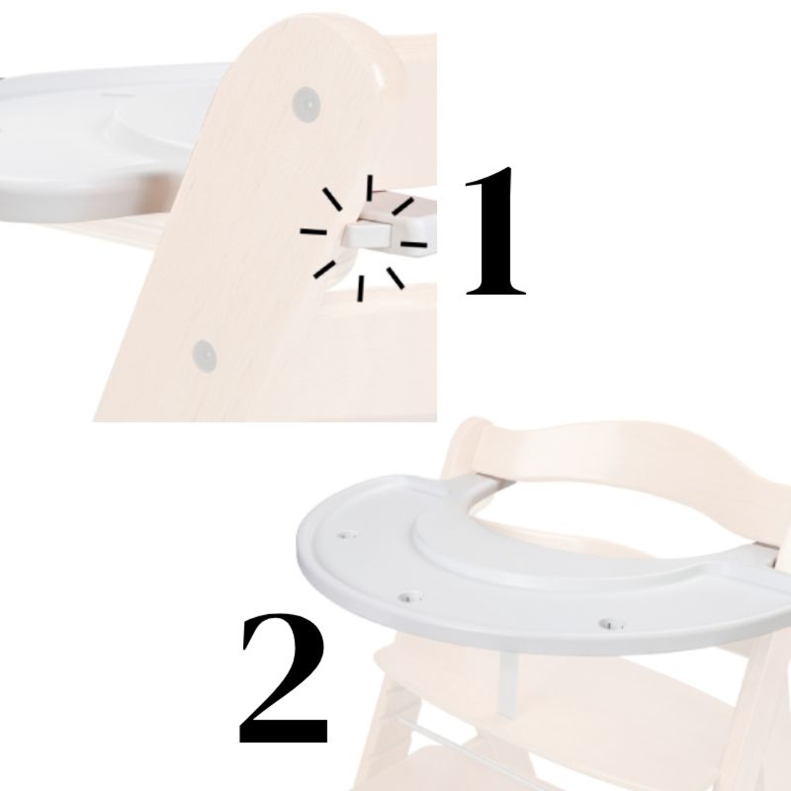 Дървена играчка с табла за игра за столче за хранене Alpha+/Beta+ Hauck, Зебра, Play Music