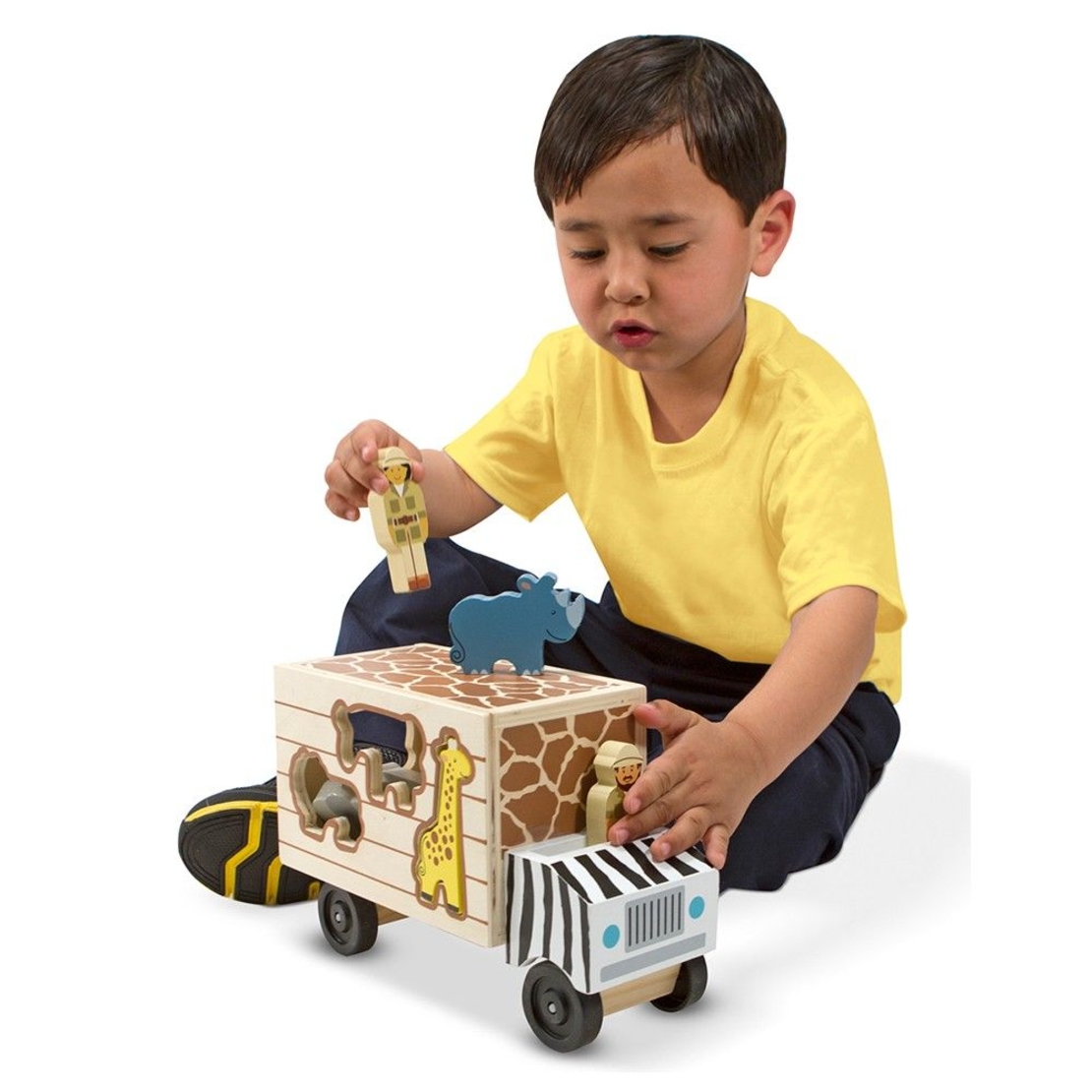 Дървен камион с форми животни Melissa and Doug 15180