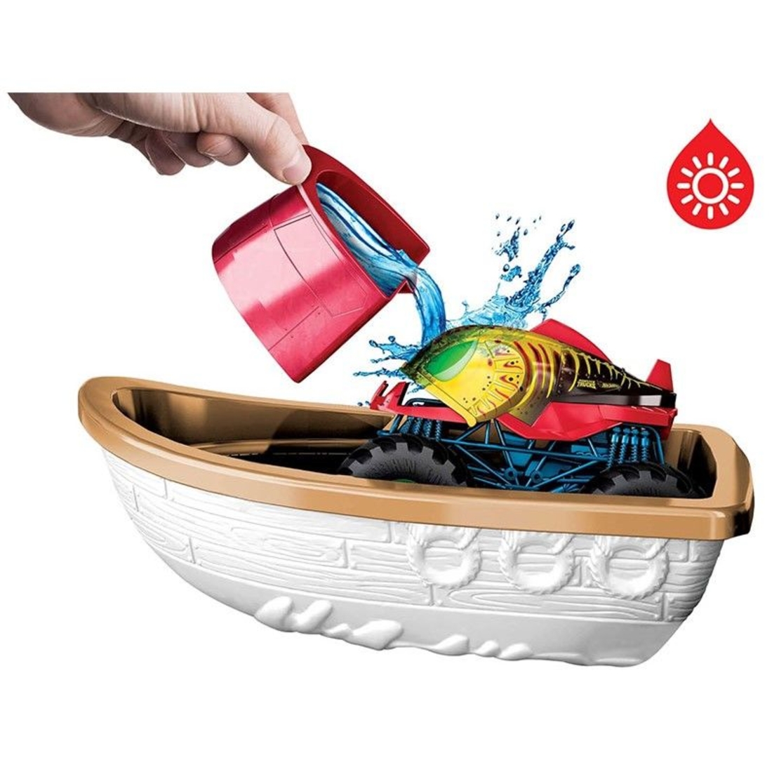 Писта Mattel Hot Wheels Monster Truck Swamp Chomp, с променящ си цвета бъги