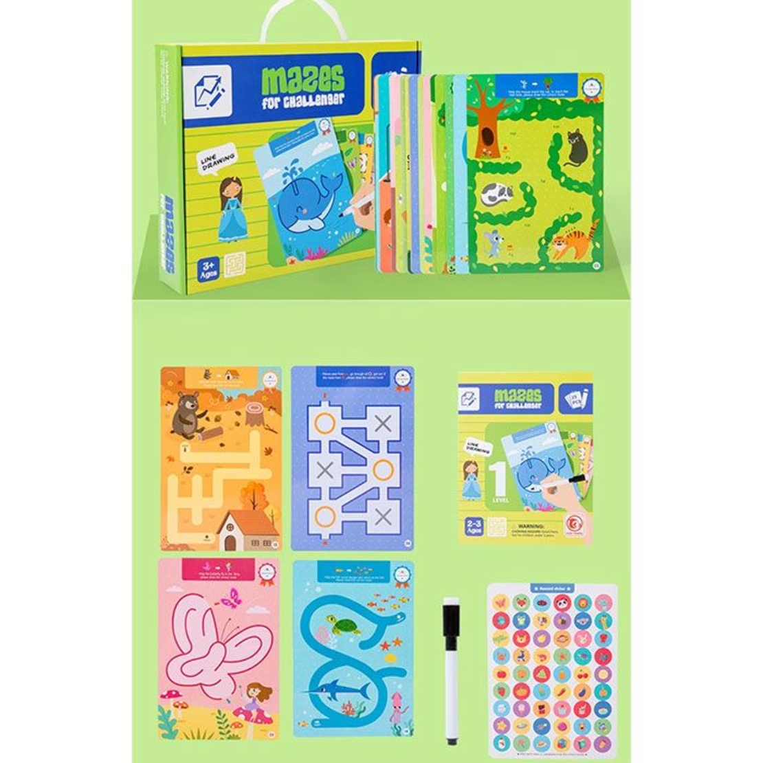Образователни карти с маркер Raya Toys Learn and Practice Логика ниво 1, 25 броя