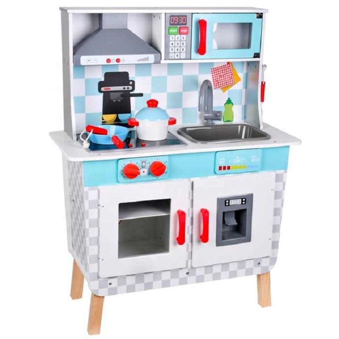 Дървена детска кухня Raya Toys на батерии