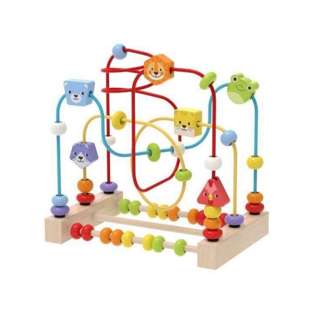 Дървена детска игра Монтесори Raya Toys Лабиринт с животни