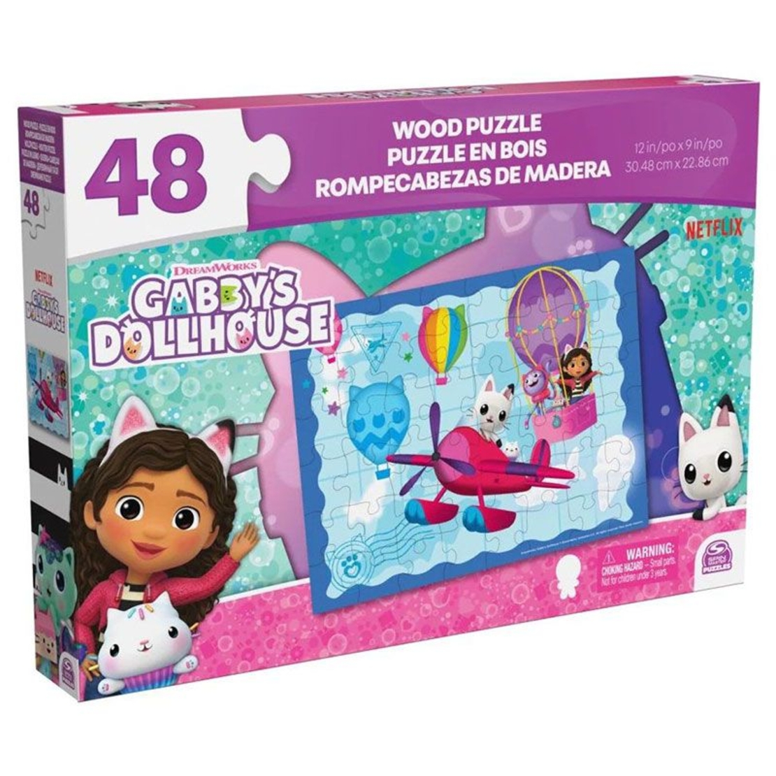 Детски дървен пъзел Spin Master Gabby's Dollhouse 48 ч.