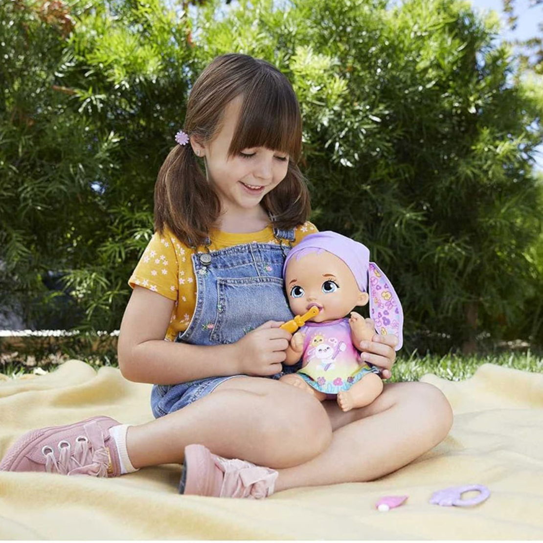 Кукла бебе Mattel My Garden Baby Brush & Smile Little Bunny Baby Зайче с 3 аксесоара, 30 см.
