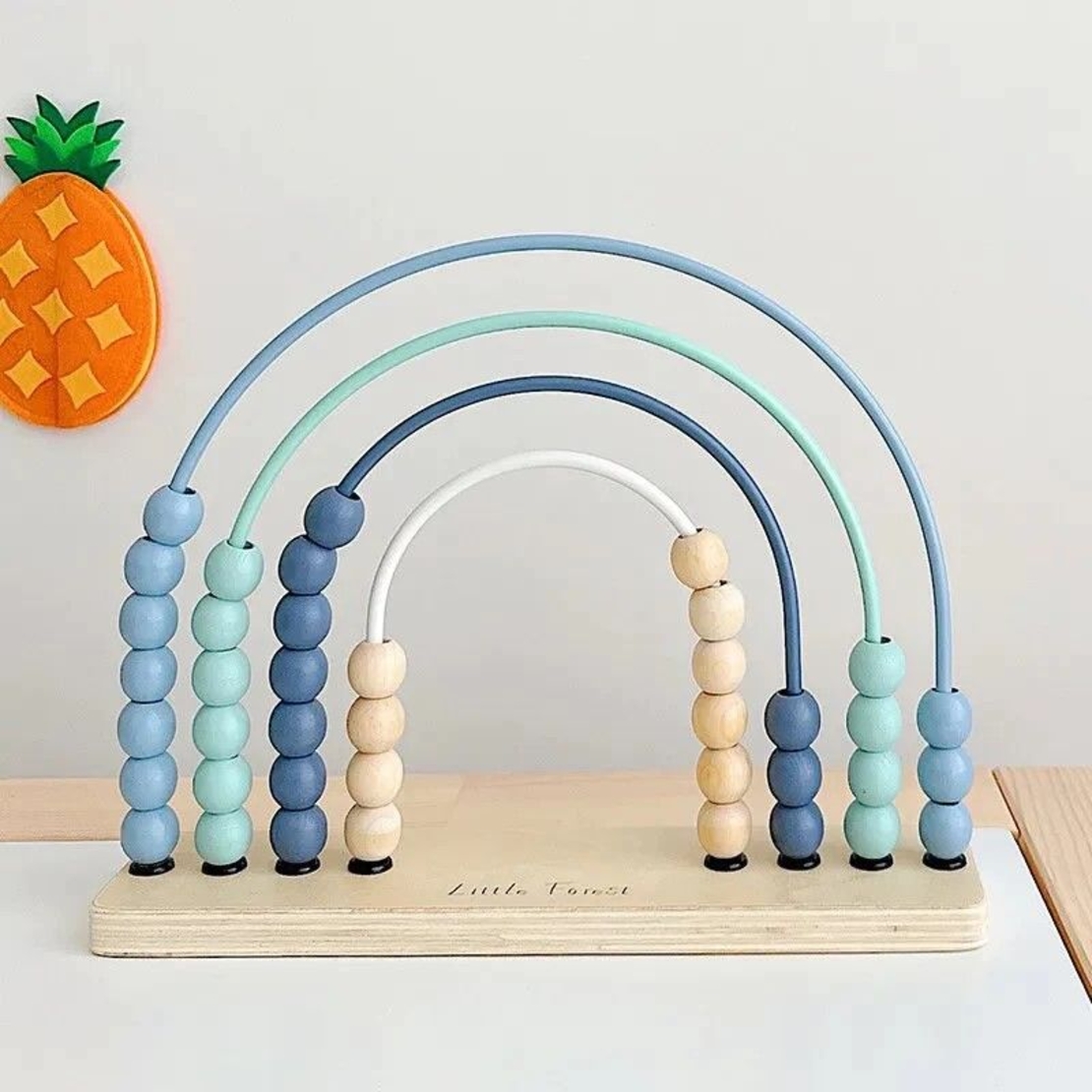 Дървено сметало Raya Toys Дъга Тюркоаз