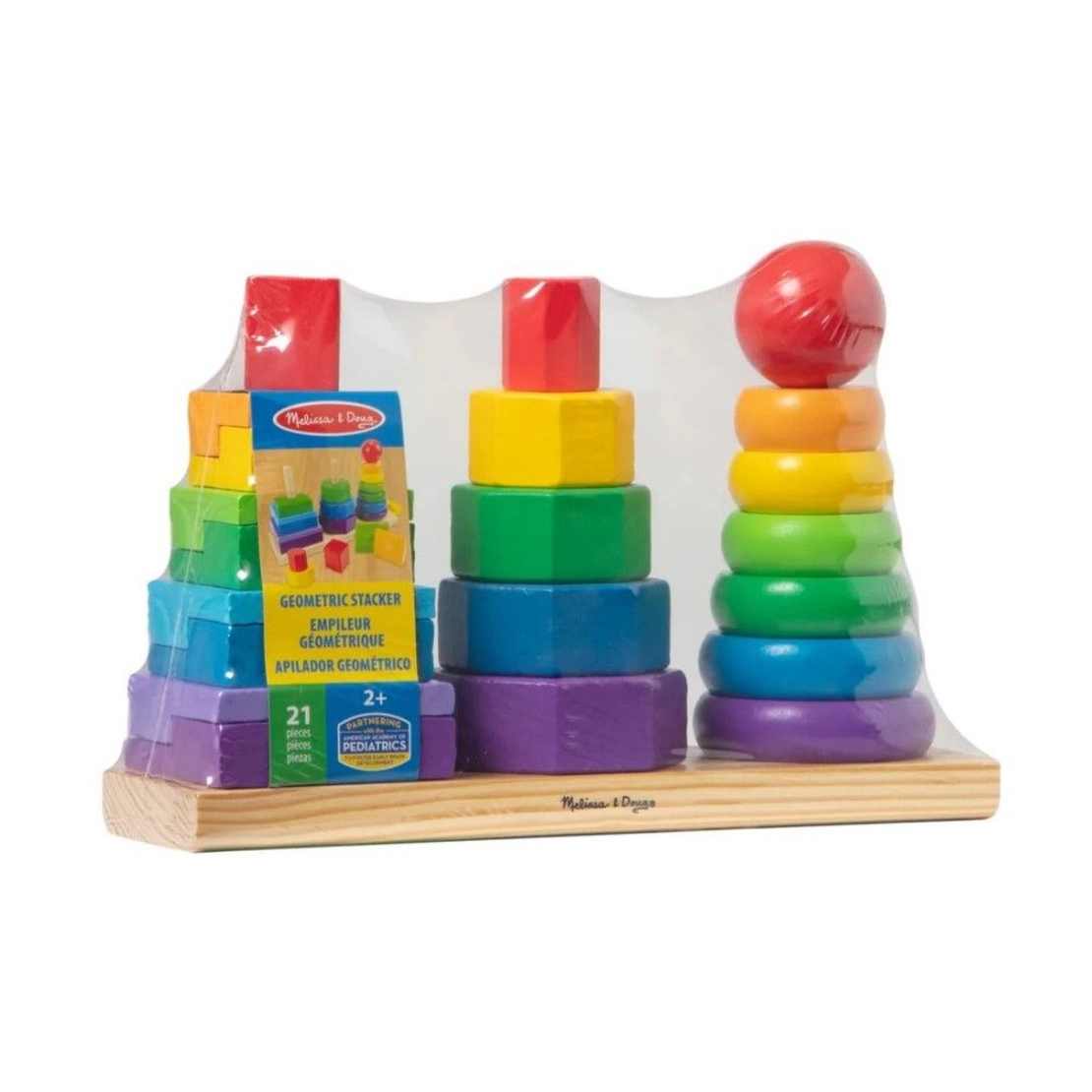 Дървен сортер с геометрични фигури Melissa and Doug, 21части 567
