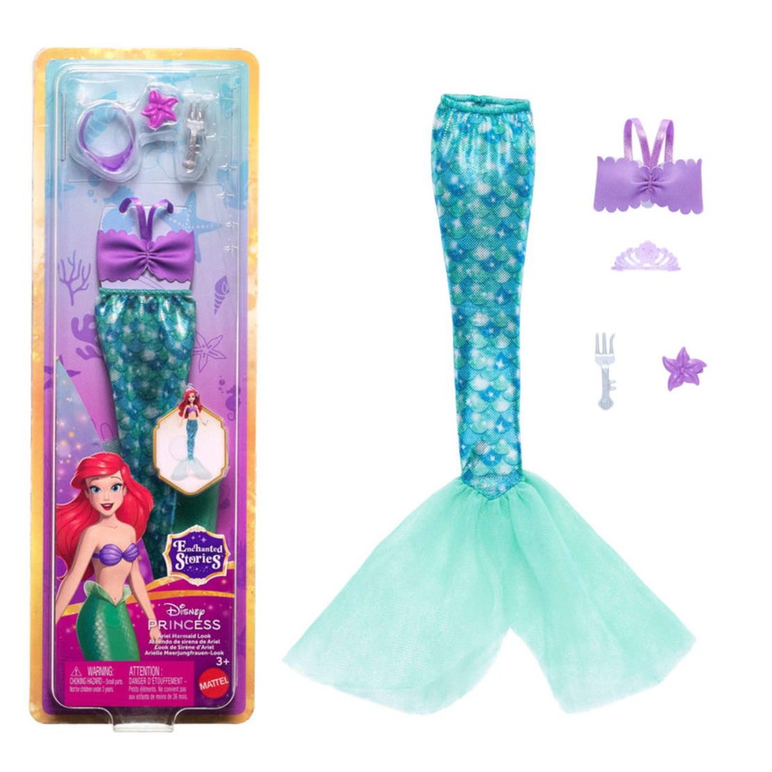 Игрален комплект Mattel Disney Princess костюм за русалка Ariel, JGX78