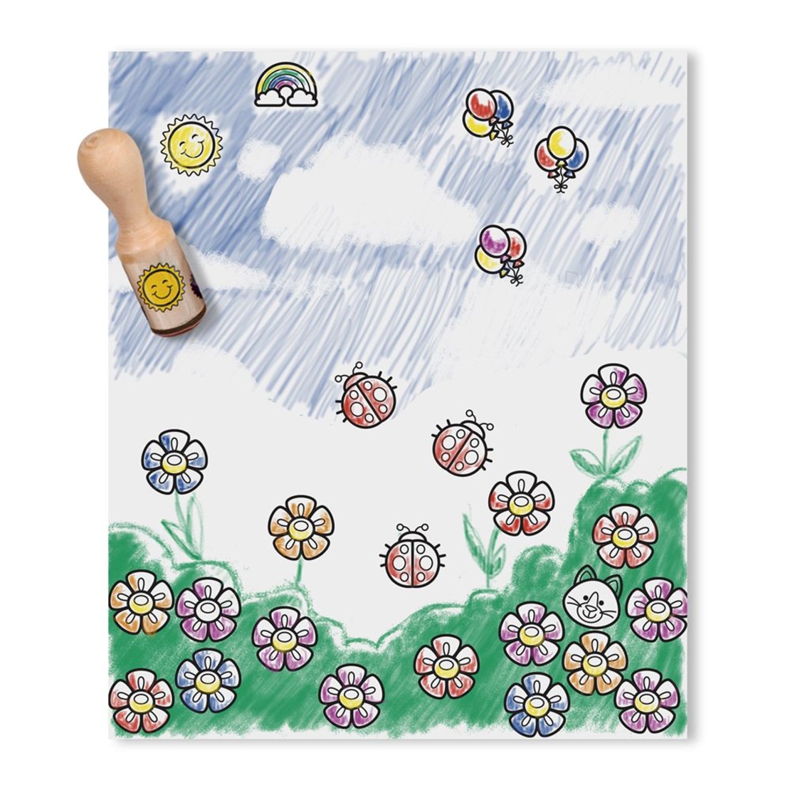 Дървени печати Melissa&Doug щастливи дръжки 12306
