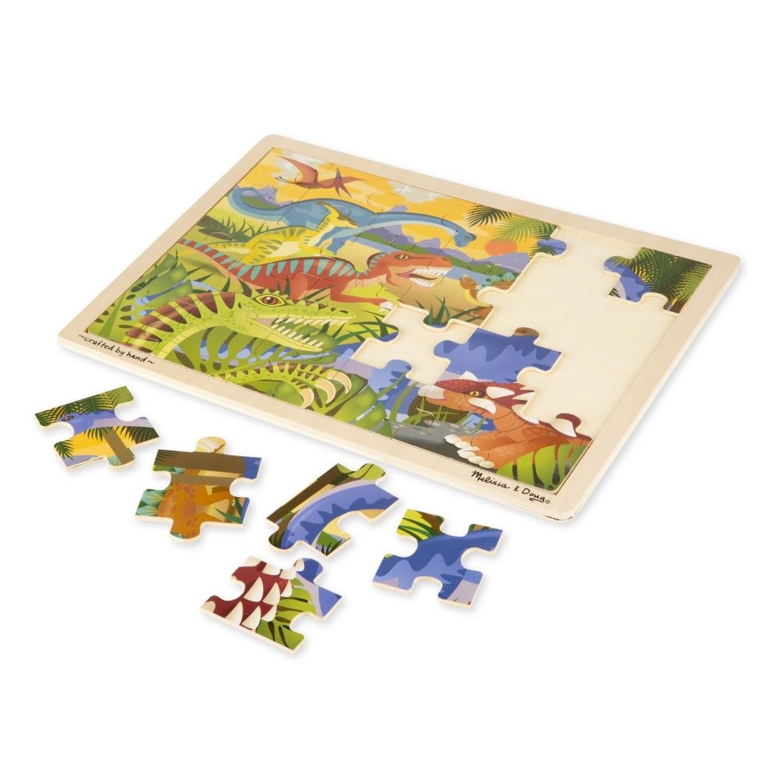 Дървен пъзел Динозаври в рамка Melissa and Doug 19066