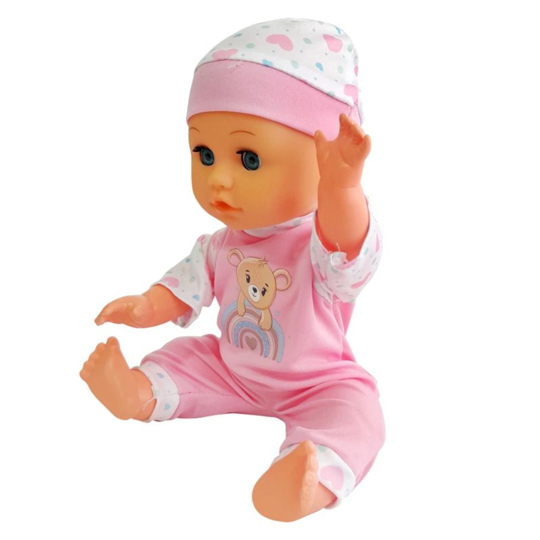 Кукла бебе Raya Toys Drink and Wet, пишкащо, с 12 звука и шише, 35 см.