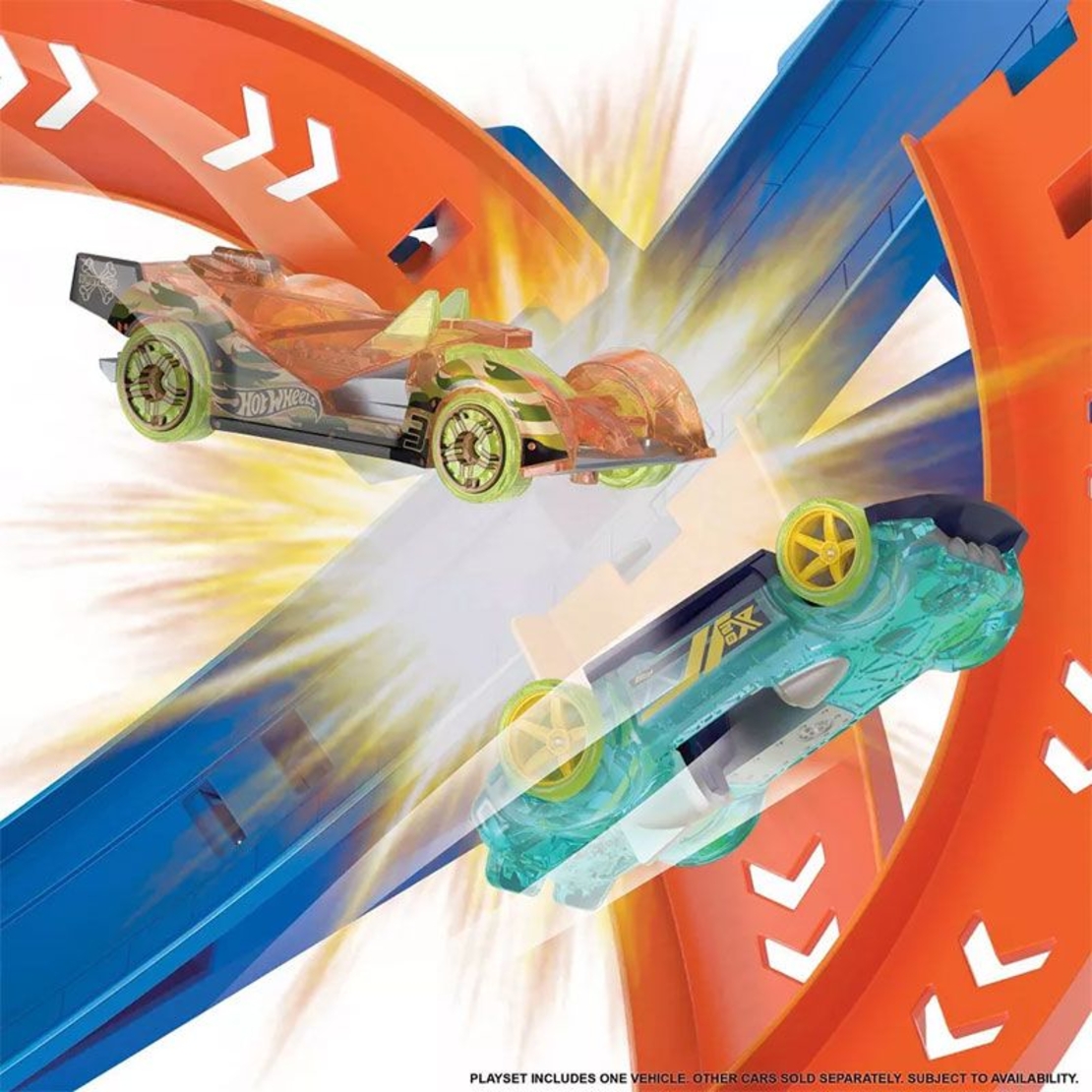 Детска писта Mattel Hot Wheels Spiral Speed Crash, с една кола