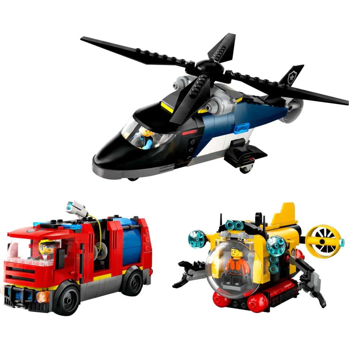 LEGO® City Хеликоптер, пожарна кола и подводница 60462