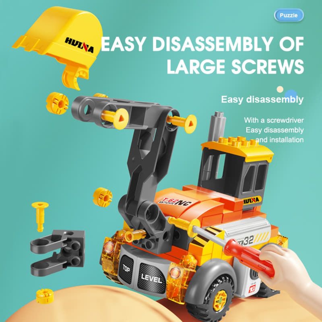 Конструктор 6в1 Feelo Construction Vehicles, 141 ч.