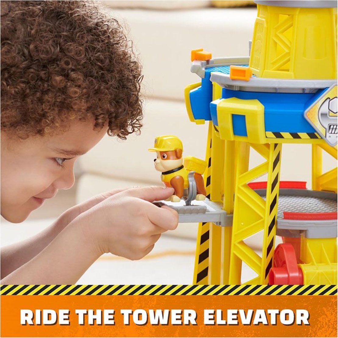 Игрален комплект Spin Master Paw Patrol Rubble and Crew Строителна кула с кран, със светлини, звуци и музика