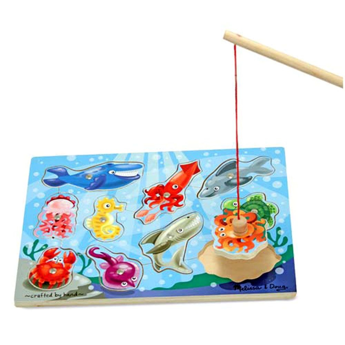 Дървен пъзел Melissa and Doug Магнитна въдица за риболов 13778