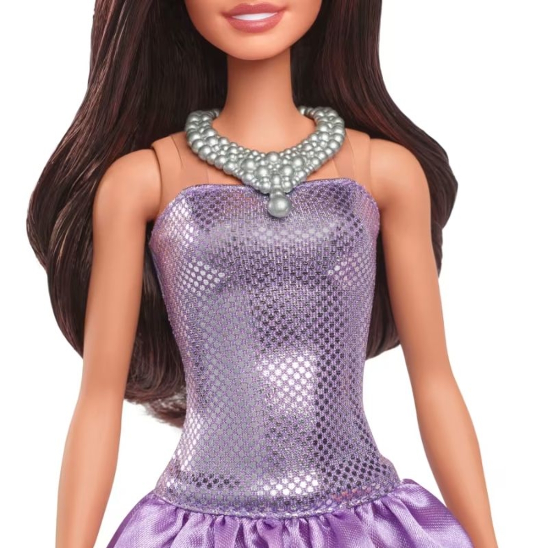 Кукла Mattel Barbie Fashionistas с кафява коса и блестяща лилава рокля