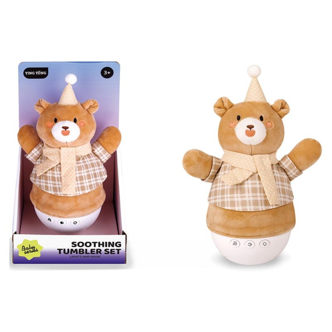 Плюшена музикална играчка Raya Toys Soothing Thumbler Set, неваляшка