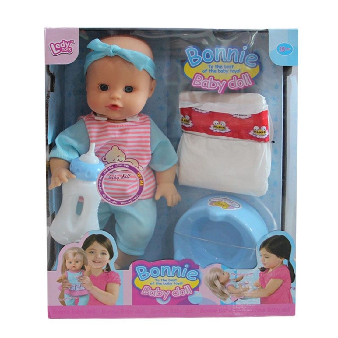 Кукла бебе Raya Toys Bonnie, Пишкащо, с аксесоари