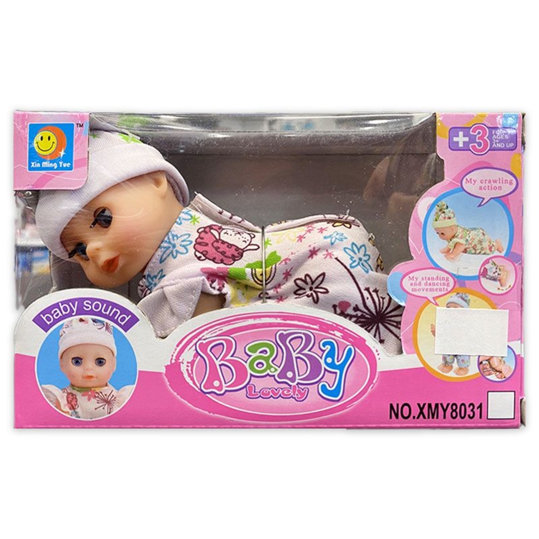 Кукла бебе Raya Toys Пълзящо, със звуци