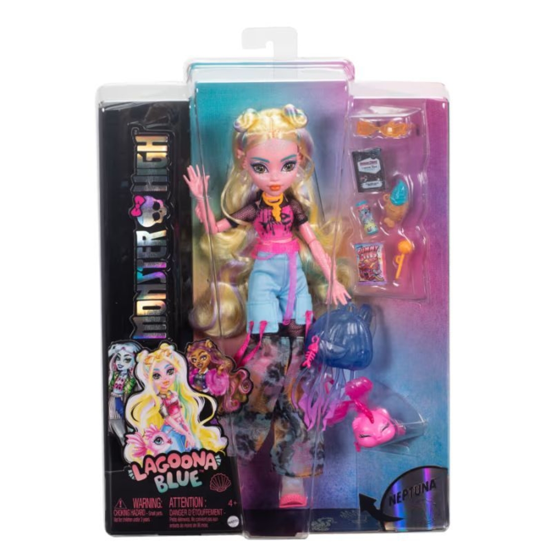 Кукла Mattel Monster High Lagoona Blue, с домашен любимец и аксесоари