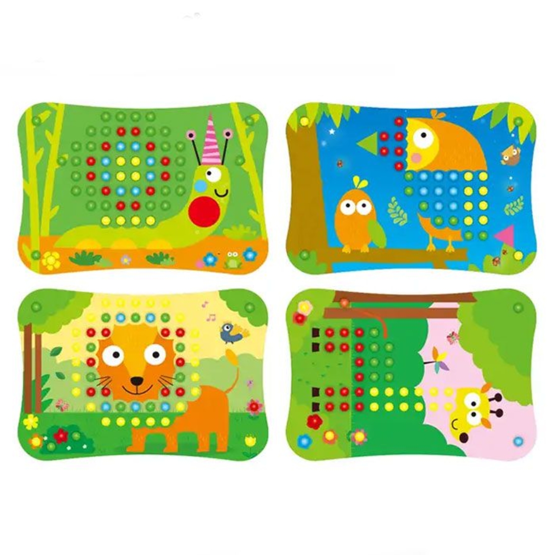 Детска мозайка с дъска Raya Toys с 4 шаблона, 268 части