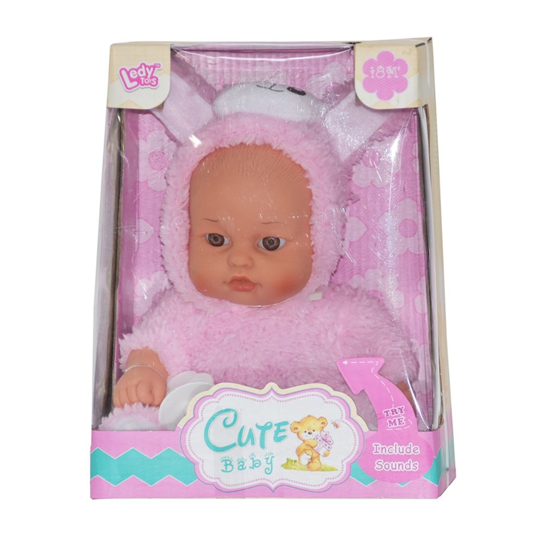 Кукла бебе Raya Toys Зайче, със звуци