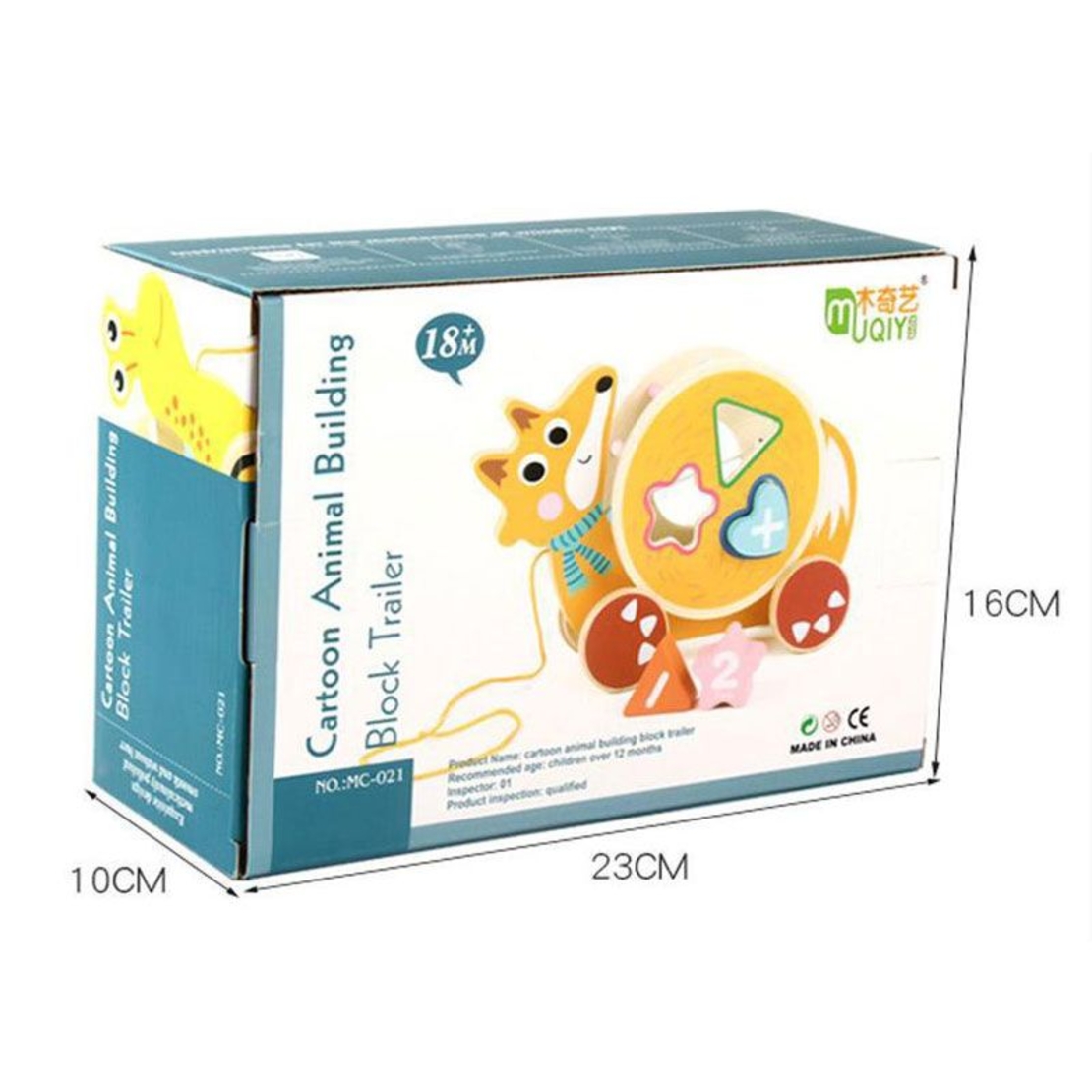 Играчка за дърпане Raya Toys Дървен крокодил със сортер