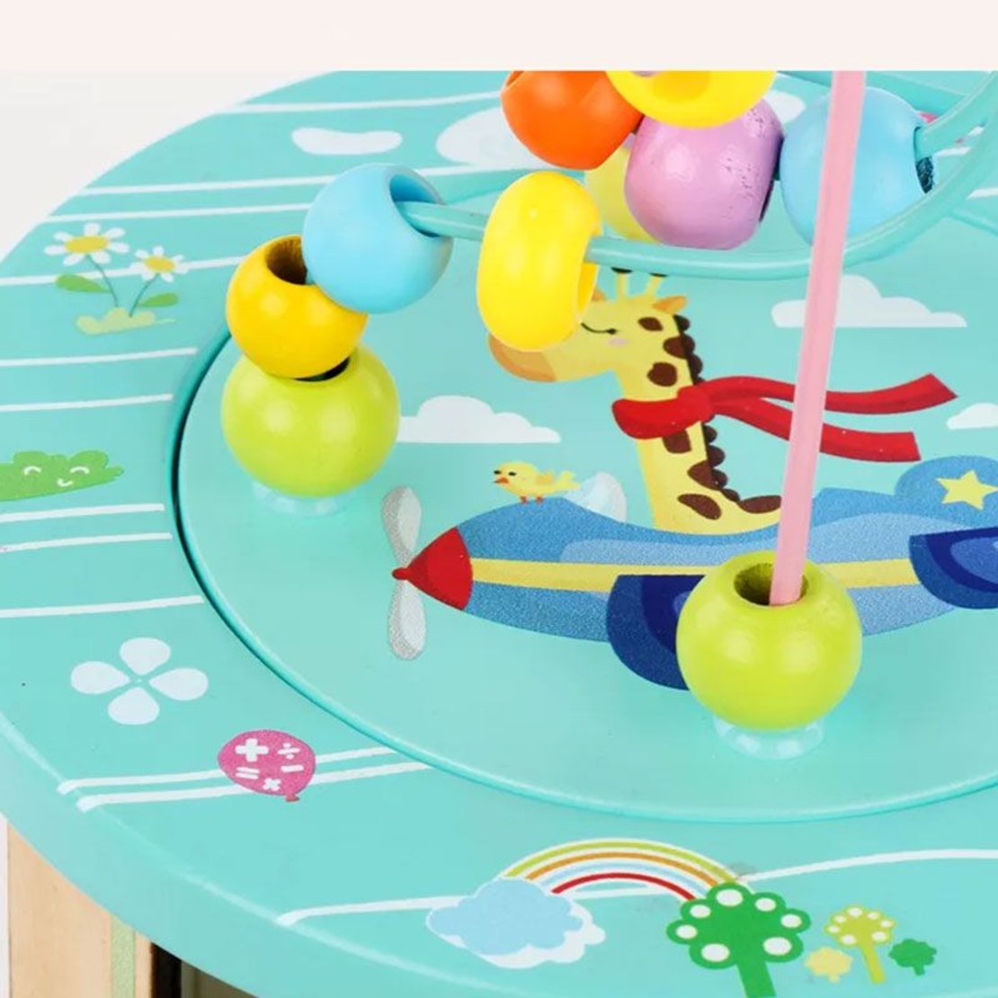 Дървен сортер Raya Toys с лабиринт и настолна игра