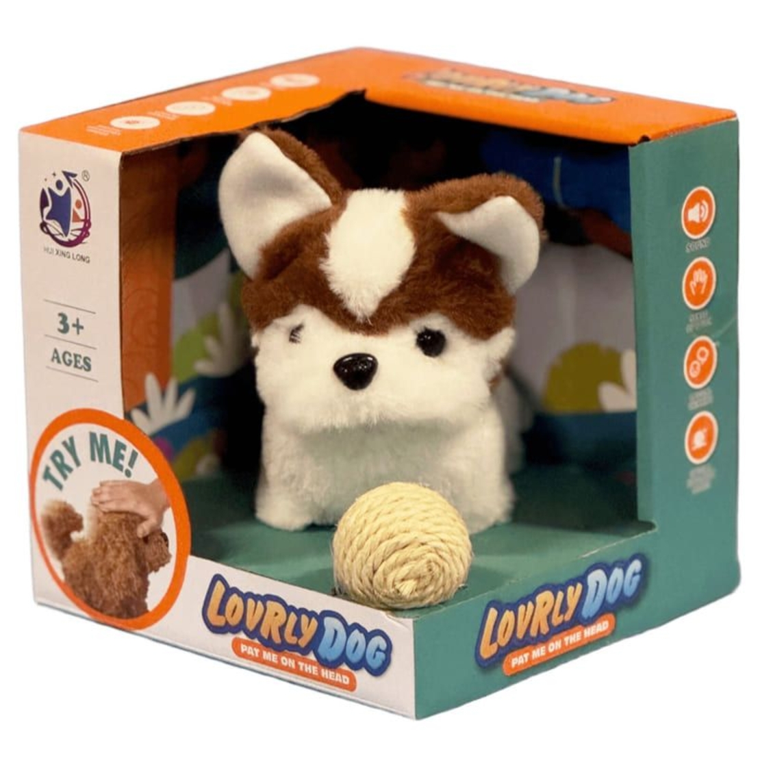 Интерактивна играчка ходещо лаещо куче Raya Toys Lovrly dog, с кокал и топка