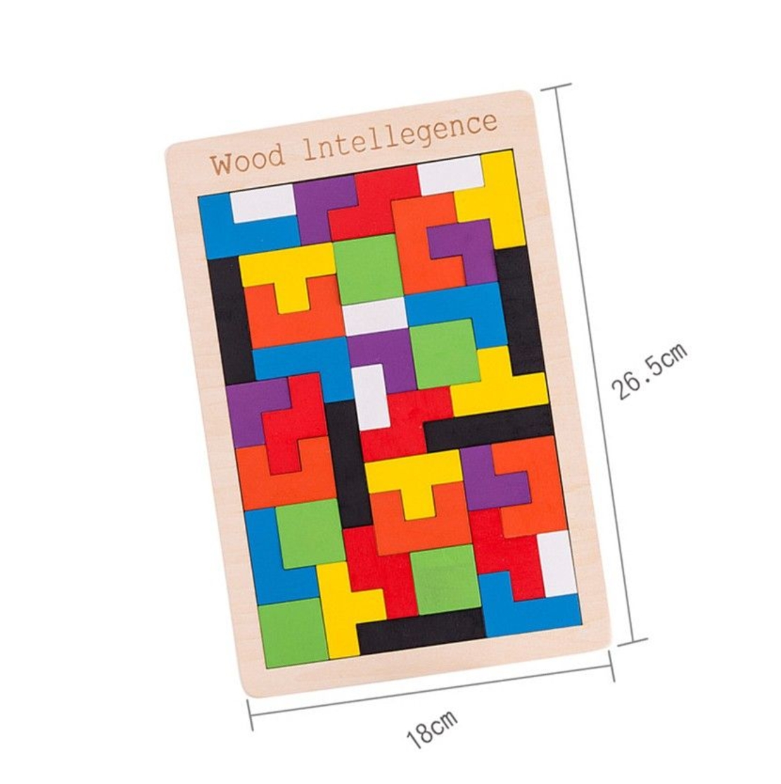 Детски дървен пъзел Raya Toys WoodIntelligence Тетрис