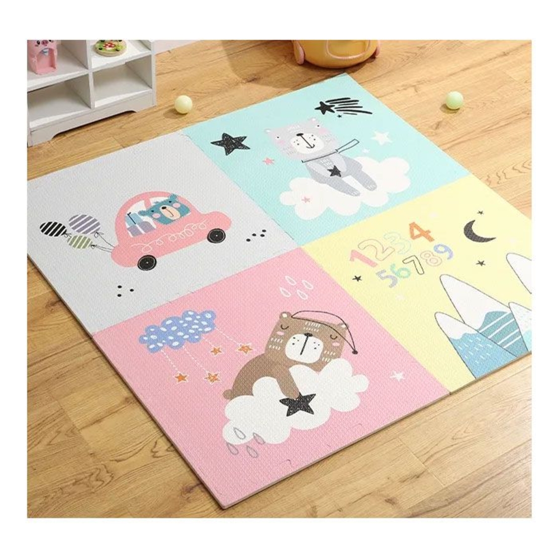 Пъзел за под Raya Toys Pastel Bear, 4 части по 60 х 60 см