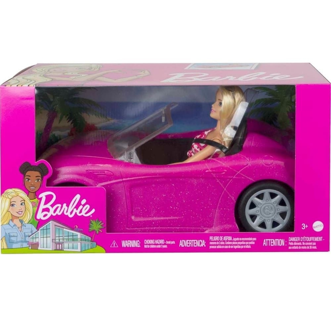 Игрален комплект Mattel Barbie с розов автомобил