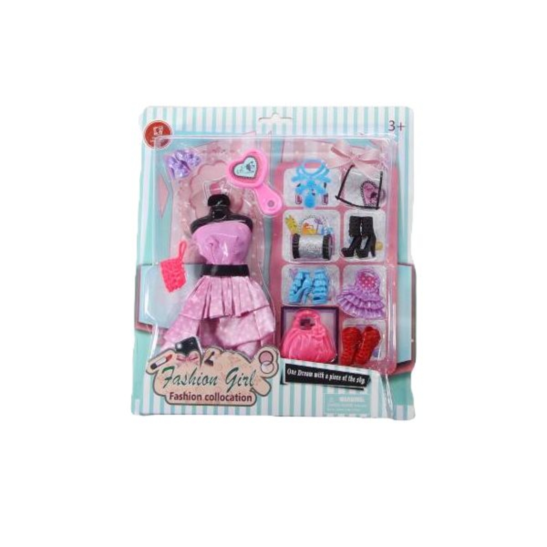 Комплект рокля с аксесоари Raya Toys за кукла, Асортимент