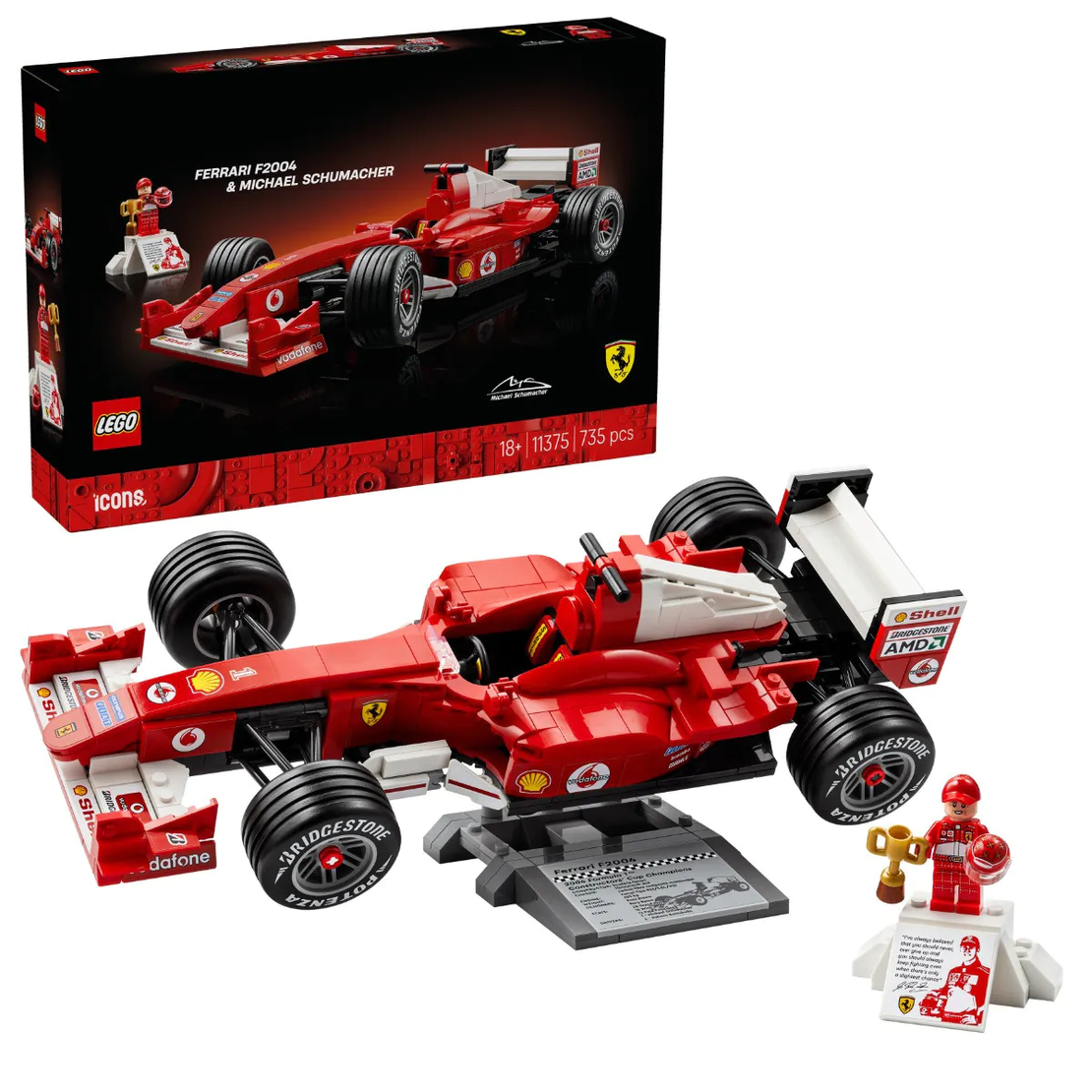 LEGO® Icons Ferrari F2004 и Michael Schumacher 11375