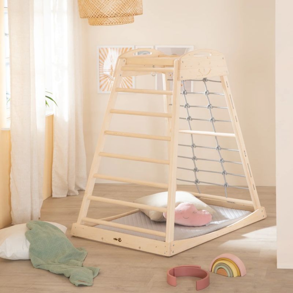 Детска дървена катерушка Монтесори Roba Play Tower