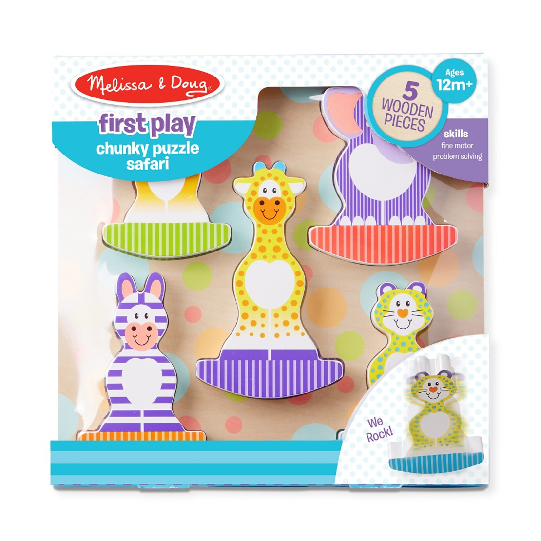 Дървен пъзел Melissa and Doug Сафари Chunky 11886