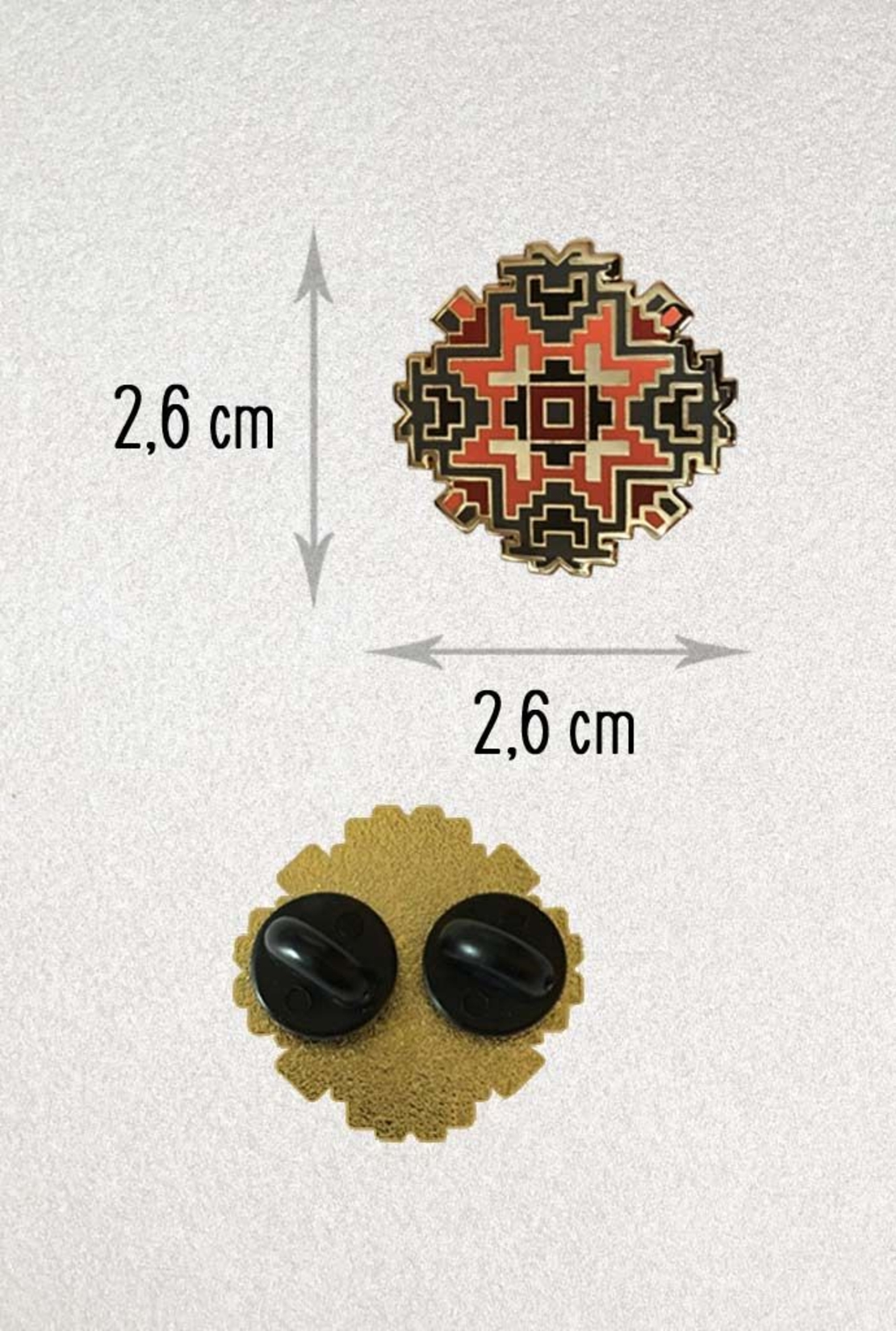 Емайлирана брошка за дрехи и аксесоари - Българска шевица - вид 2