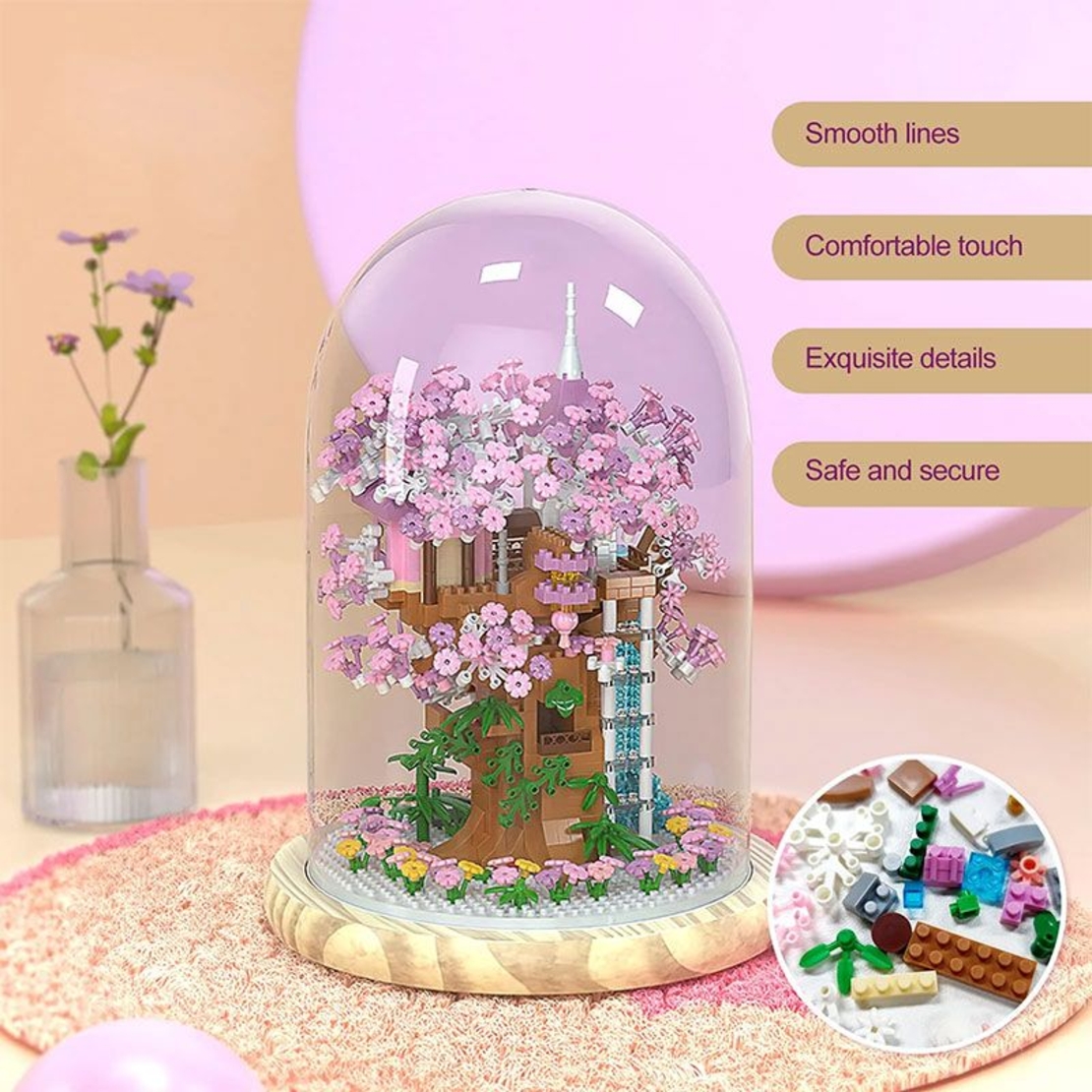 Конструктор Raya Toys Сакура - Небесна къща със светлини с купол, 1382 ч.