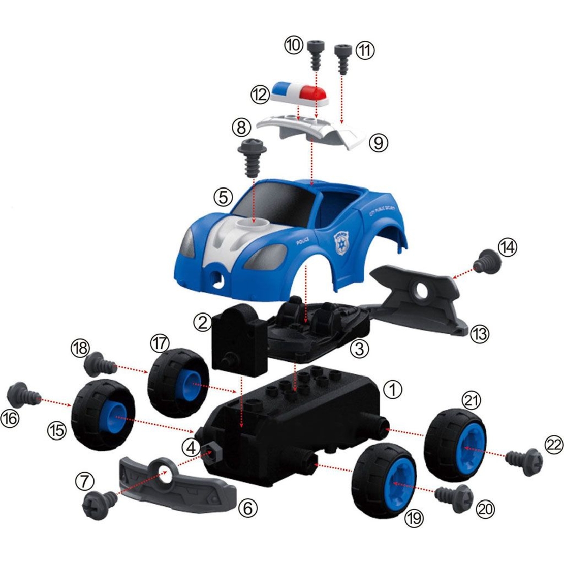 Raya Toys Полицейска кола за сглобяване City Police