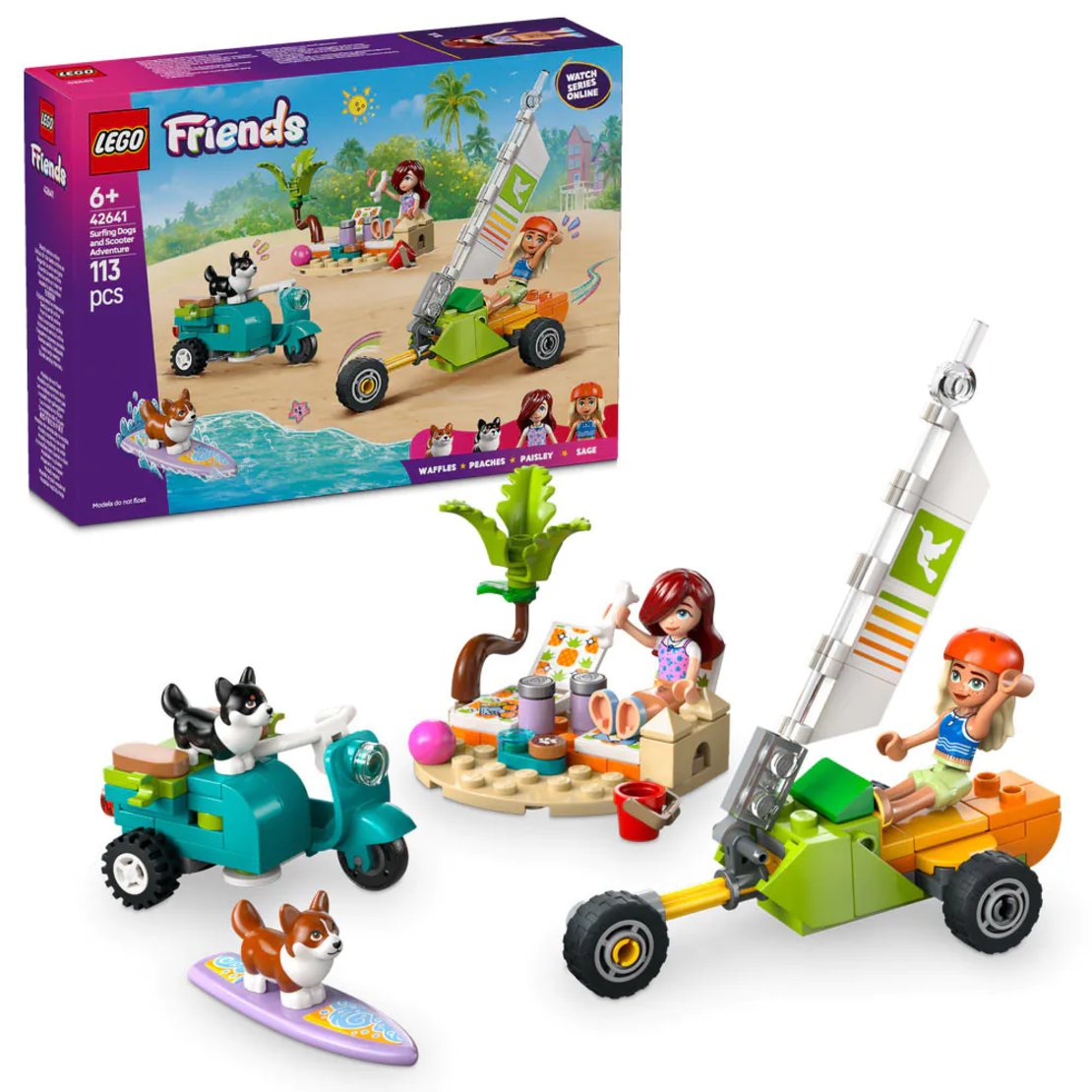 LEGO® Friends Сърфиращи кучета и приключение със скутери 42641