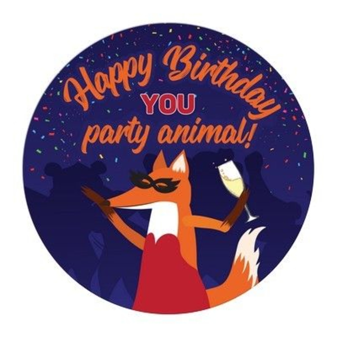 Табелка - картичка - Happy birthday, you party animal!