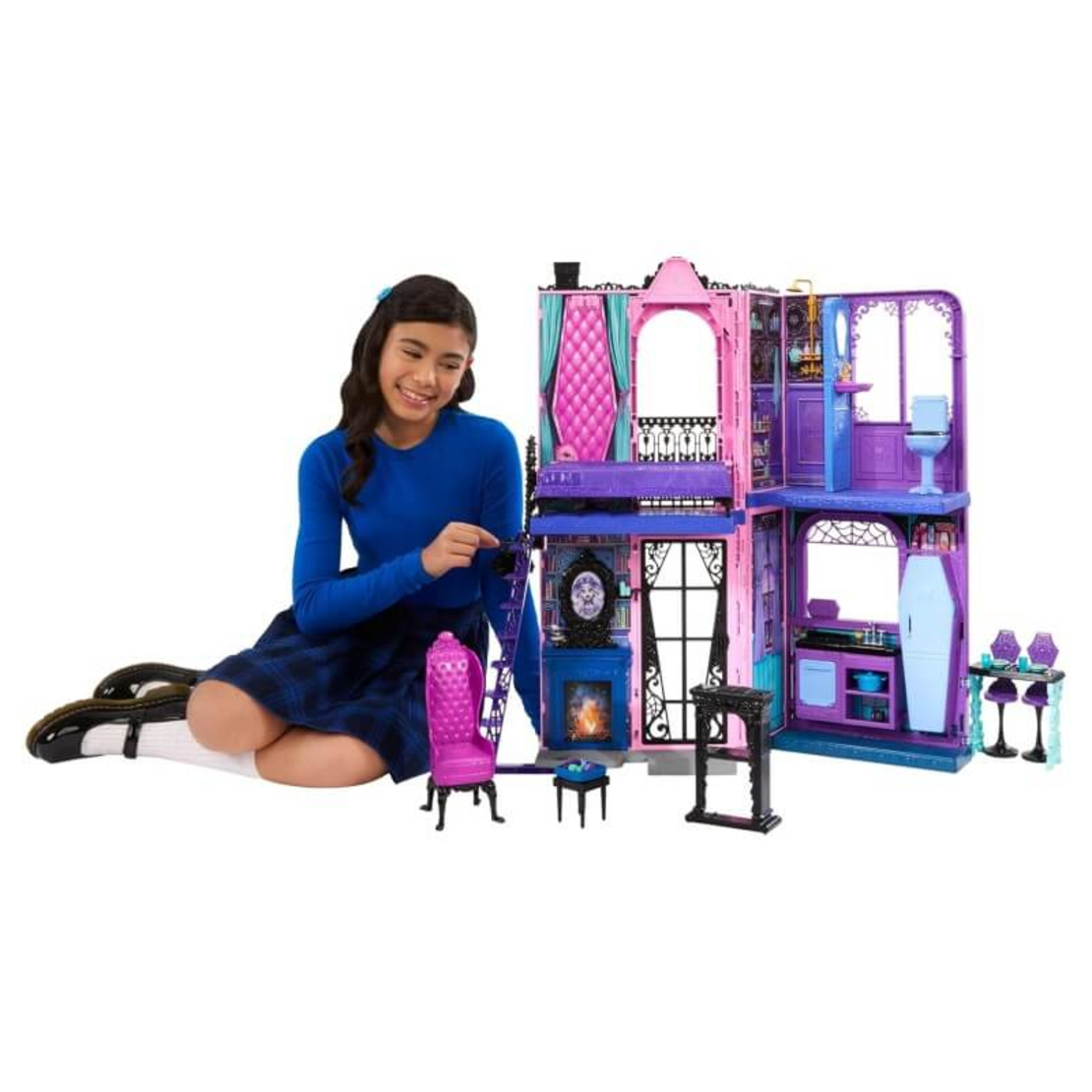 Къща за кукли Mattel Monster High Boo-tique Hotel с 13 аксесоара, JBF16